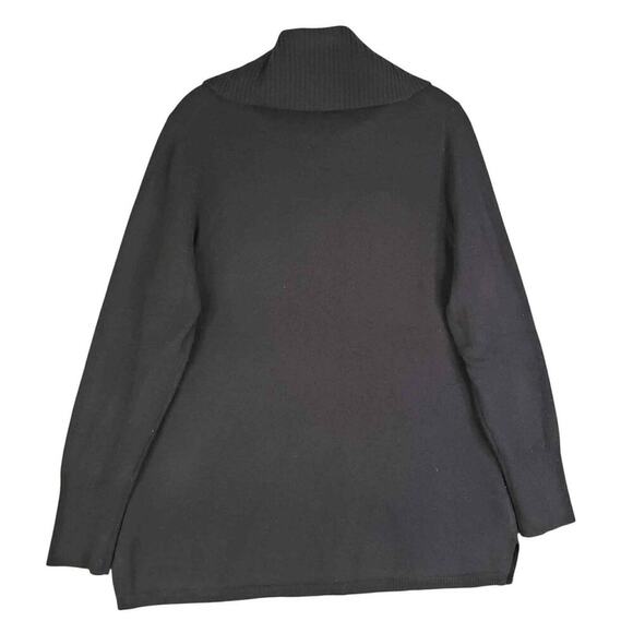 Talbots Sweater Womens Size Large L Black Cashmere Knit Cowl Neck Oversized - Picture 3 of 8